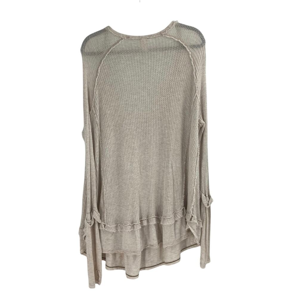 Free People We The Free Laguna Waffle Knit Tunic Thermal Oatmeal Beige Medium - Picture 3 of 12